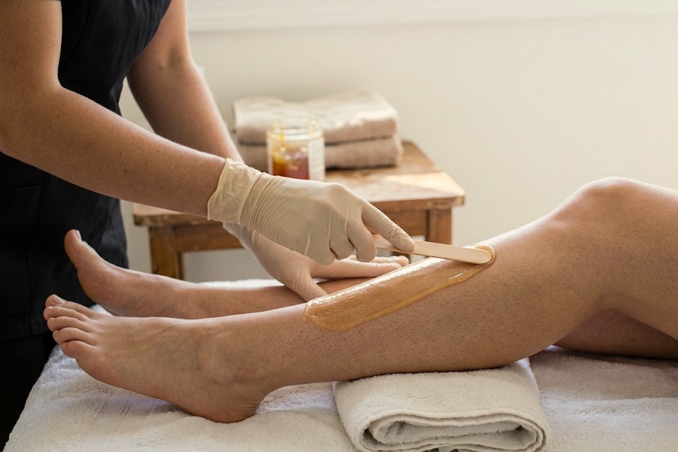 Épilation à la cire des jambes